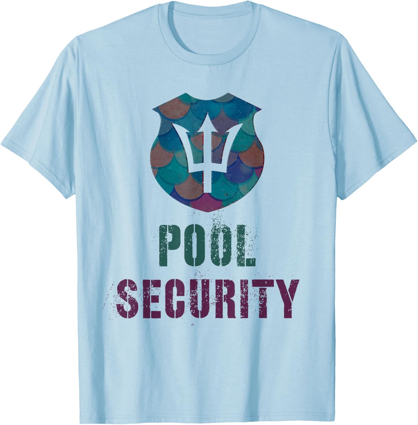 Funny POOL SECURITY Vacay Police Off Duty Lifeguards Merdad T-Shirt - T-Shirt | Light Blue