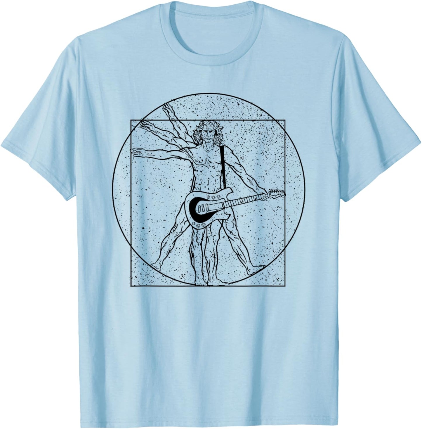 Leonardo Da Vinci Vitruvan Rock Music Festival T-Shirt - T-Shirt | Light Blue