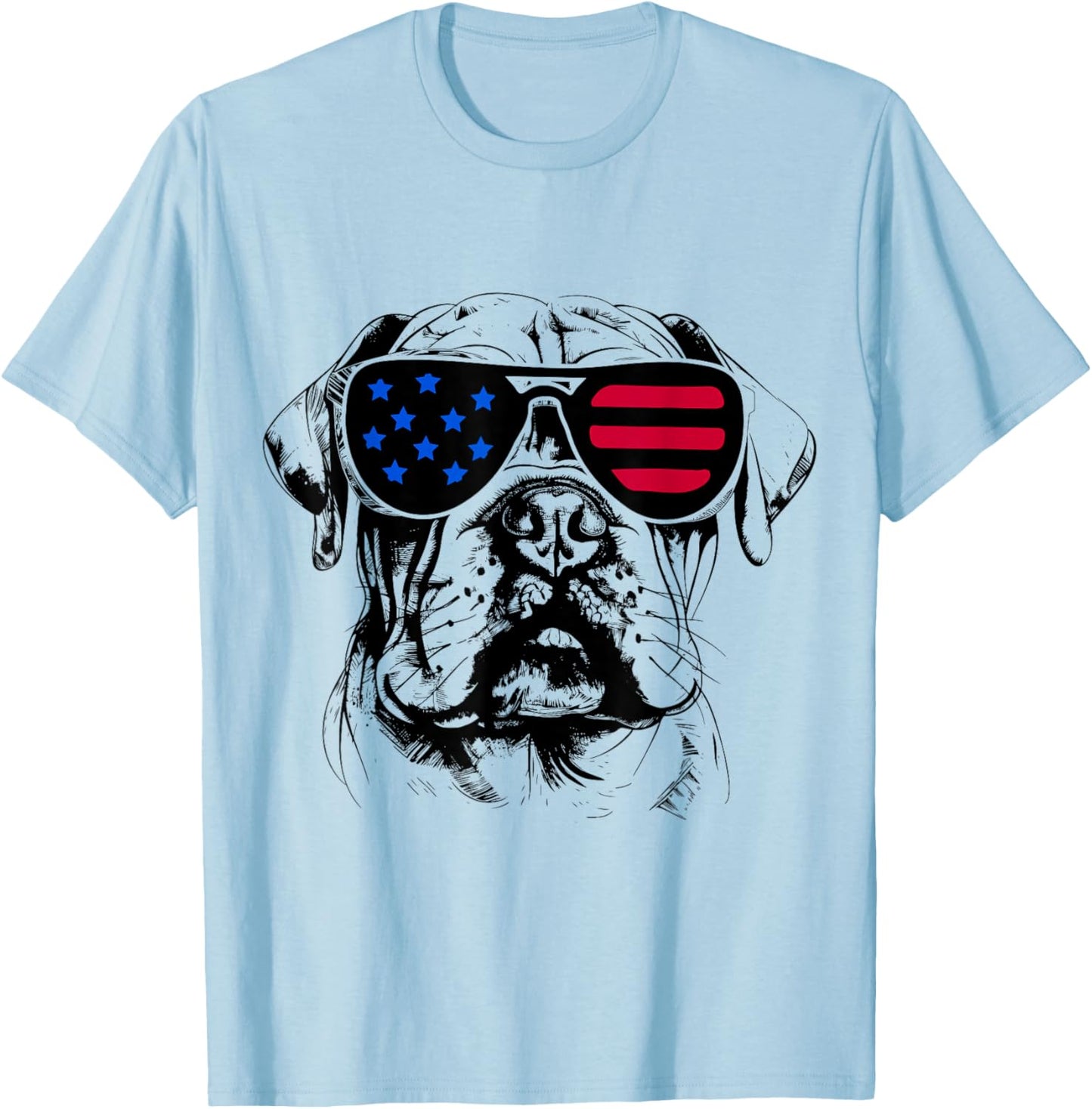 Beabull Dog 4th July America USA Flag T-Shirt - T-Shirt | Light Blue