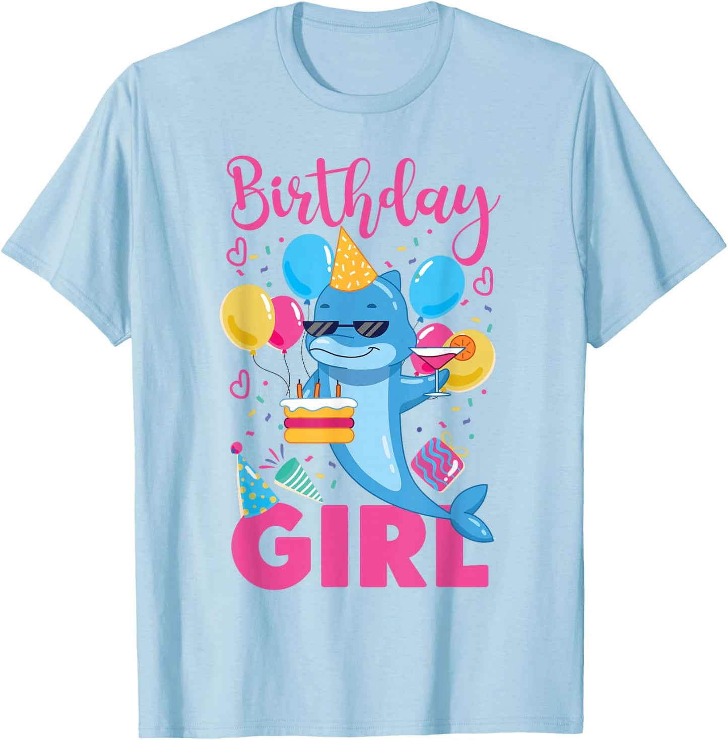 Dolphin Birthday Birthday Girl T-Shirt - T-Shirt | Light Blue