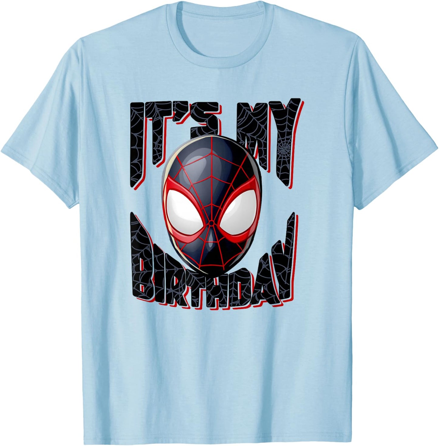 Marvel Spider-Man Miles Morales It's My Birthday Big Face T-Shirt - T-Shirt | Light Blue