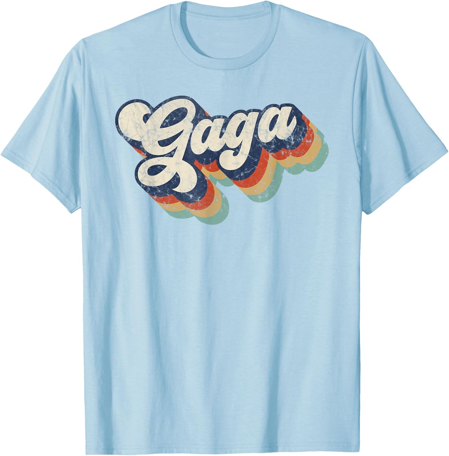 Retro Cute Gaga for Grandma Best Gaga Ever Mother's Day T-Shirt - T-Shirt | Light Blue