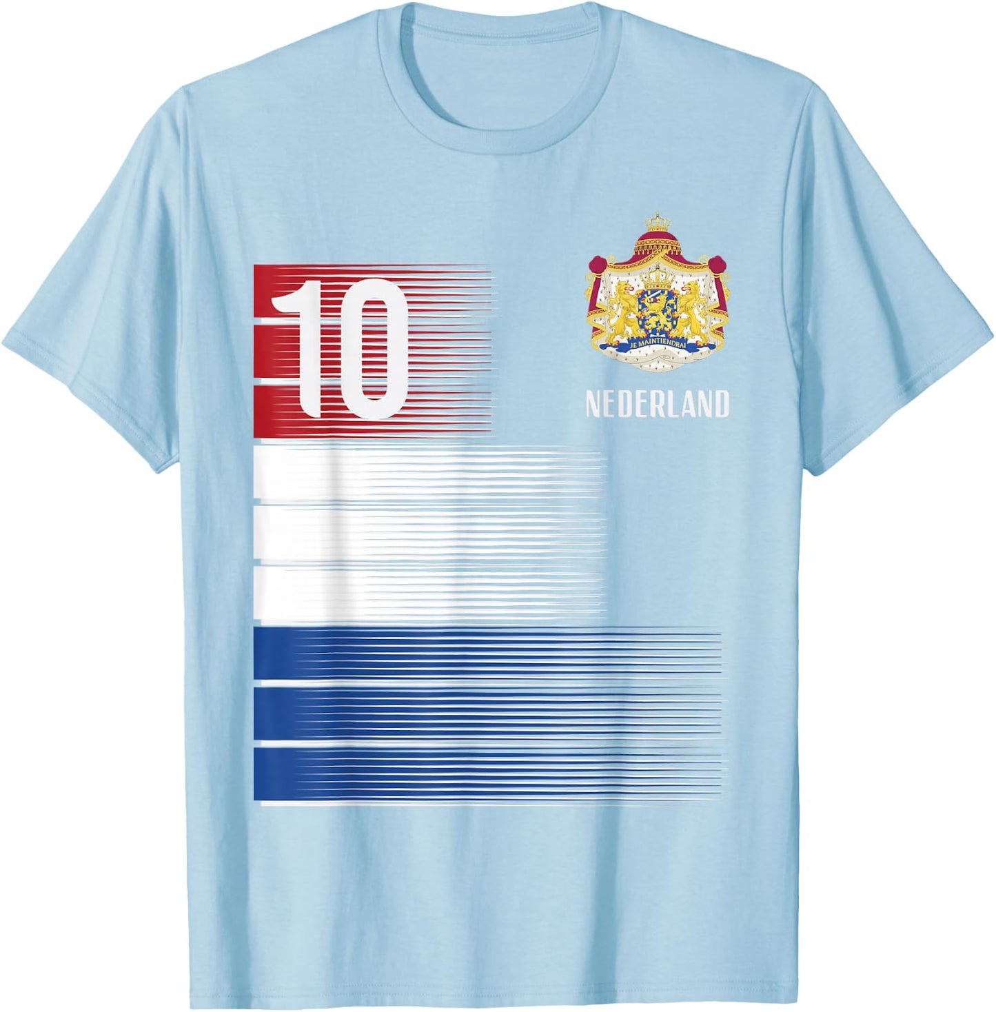 Netherlands Flag 10 Dutch Orange Soccer Men Women Kids Boys T-Shirt - T-Shirt | Light Blue