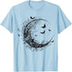 Cute Fairycore Floral Moon Aesthetic Girls Women Graphic T-Shirt - T-Shirt | Light Blue