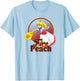 Super Mario Bros Princess Peach Fireball Character Icon T-Shirt - T-Shirt | Light Blue