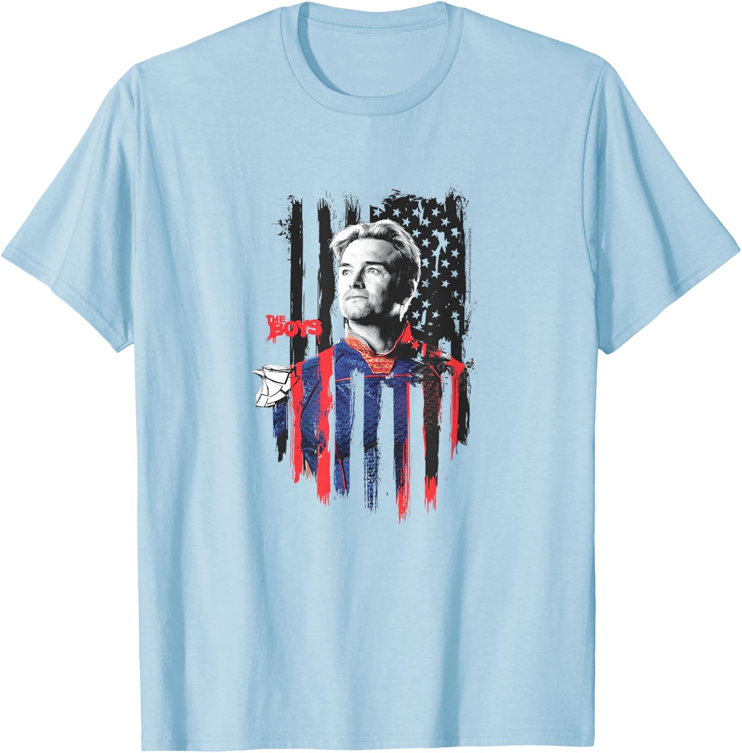 The Boys Homelander American Flag Patriotic T-Shirt - T-Shirt | Light Blue