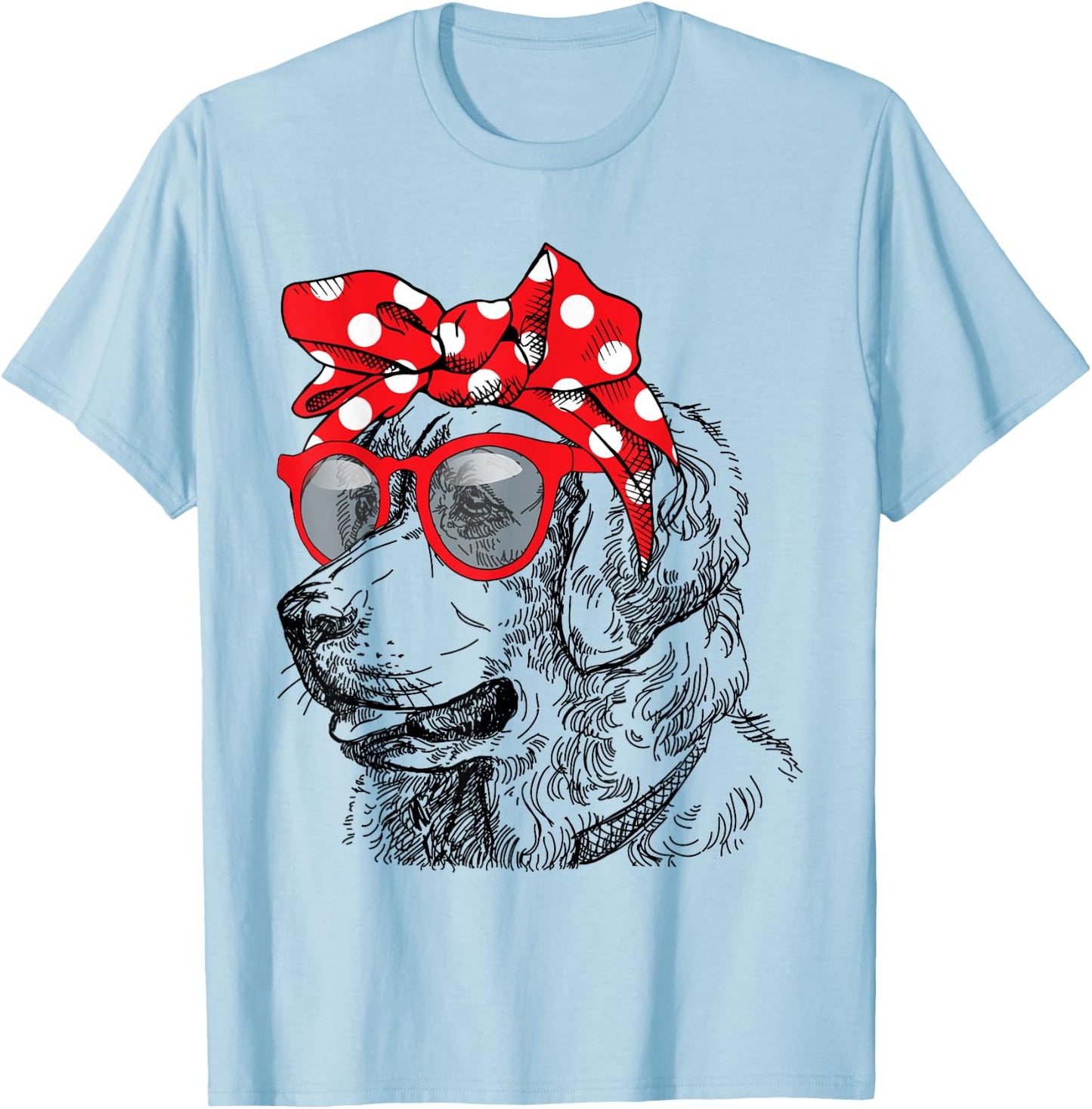 Golden Retriever Dog Mom Bandana Sunglasses Mother's Day Women T-Shirt - T-Shirt | Light Blue