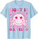 Eight is A Vibe Birthday Groovy 8 Year Old Girl 8th Birthday T-Shirt - T-Shirt | Light Blue