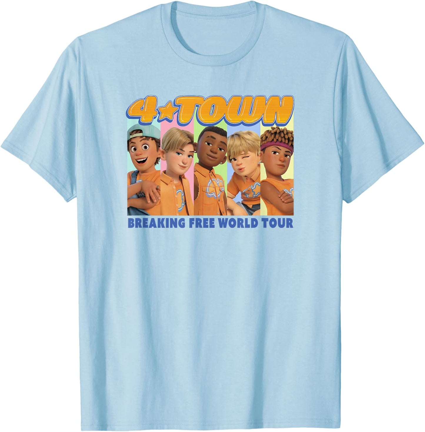 Disney Pixar Turning Red 4 Town Group World Tour T-Shirt - T-Shirt | Light Blue