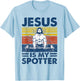 Jesus Is My Spotter Funny Christian Weightlifting Gym T-Shirt - T-Shirt | Light Blue