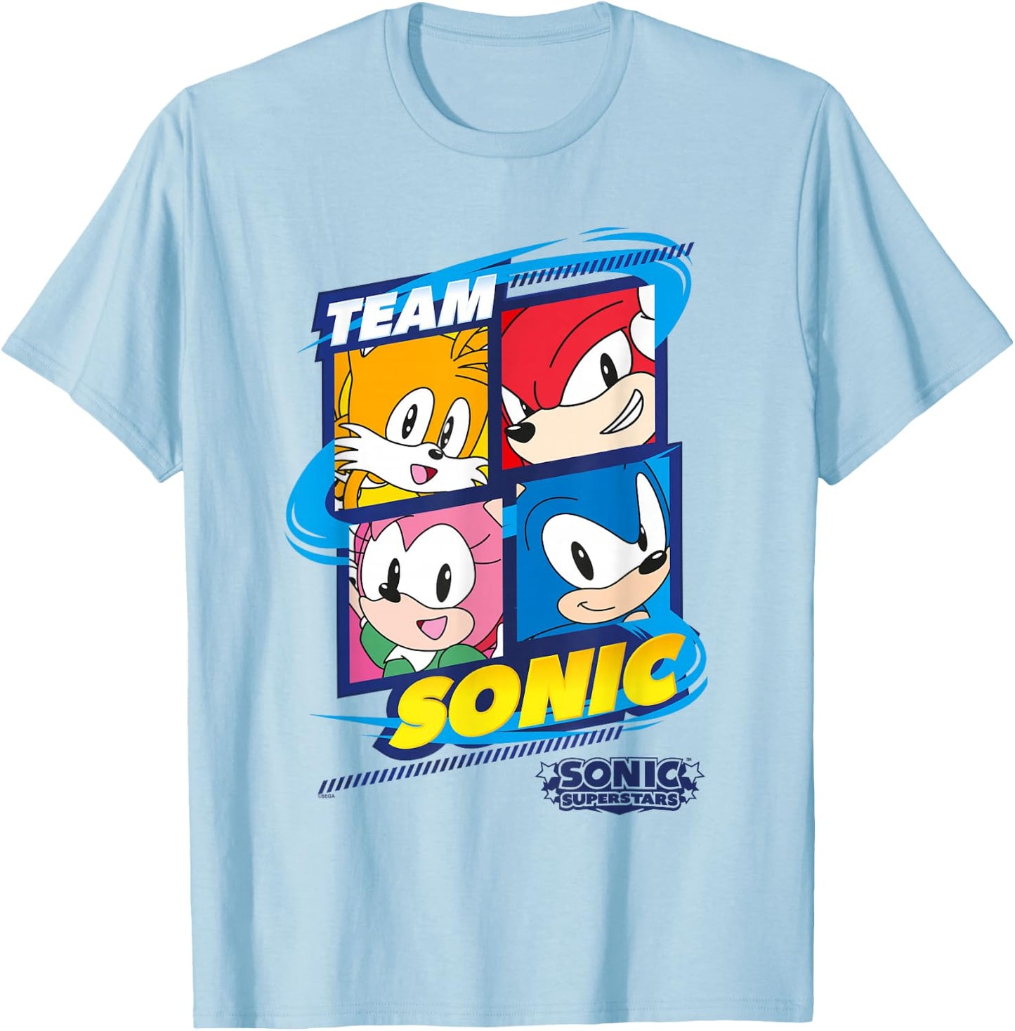 Sonic The Hedgehog, Sonic Superstars - Team Sonic T-Shirt - T-Shirt | Light Blue