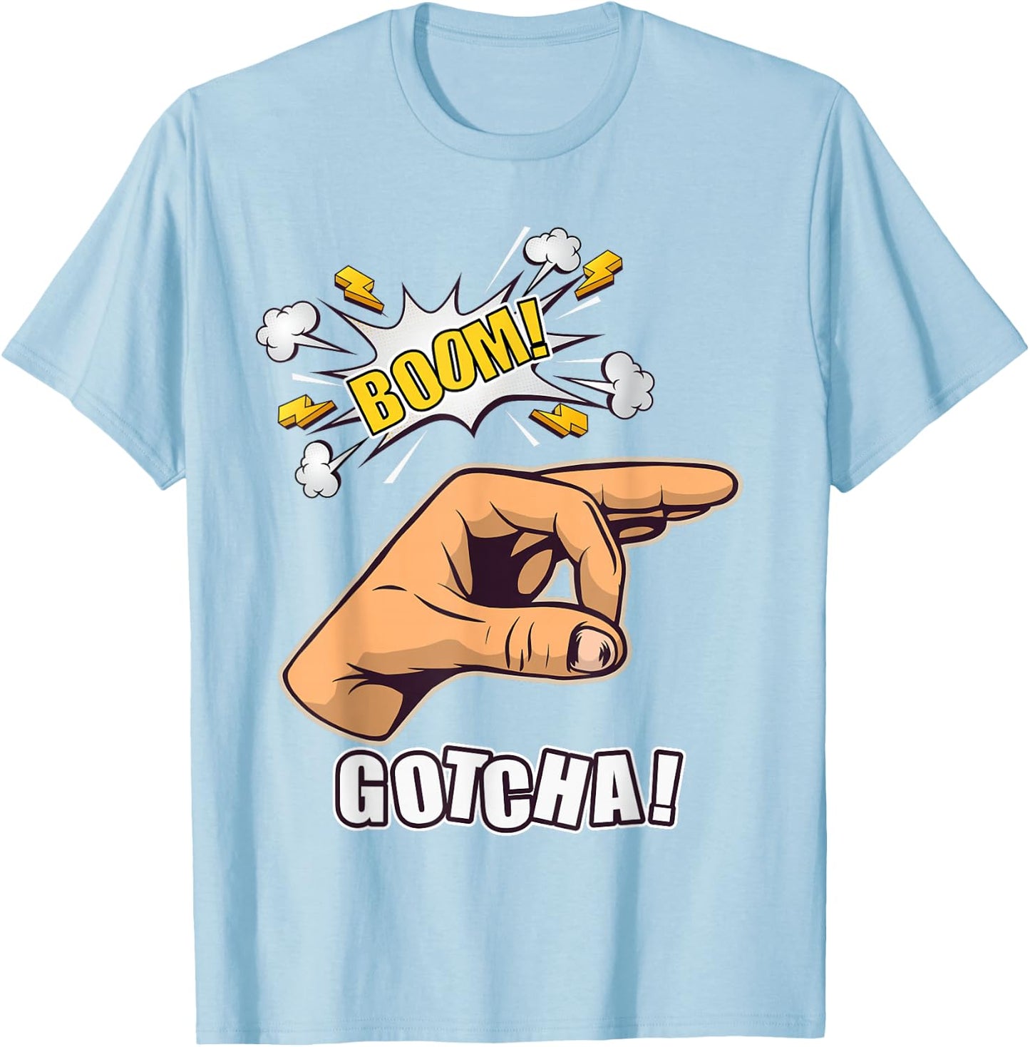 Gotcha Ok Sign Finger Circle Hand Meme T-Shirt - T-Shirt | Light Blue