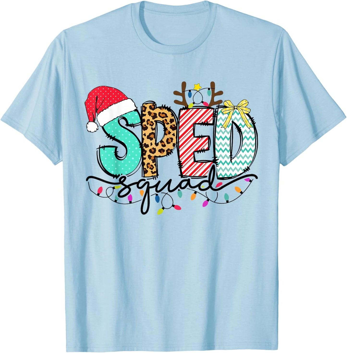 SPED Squad Special Education Teacher Autism Christmas Women T-Shirt - T-Shirt | Light Blue