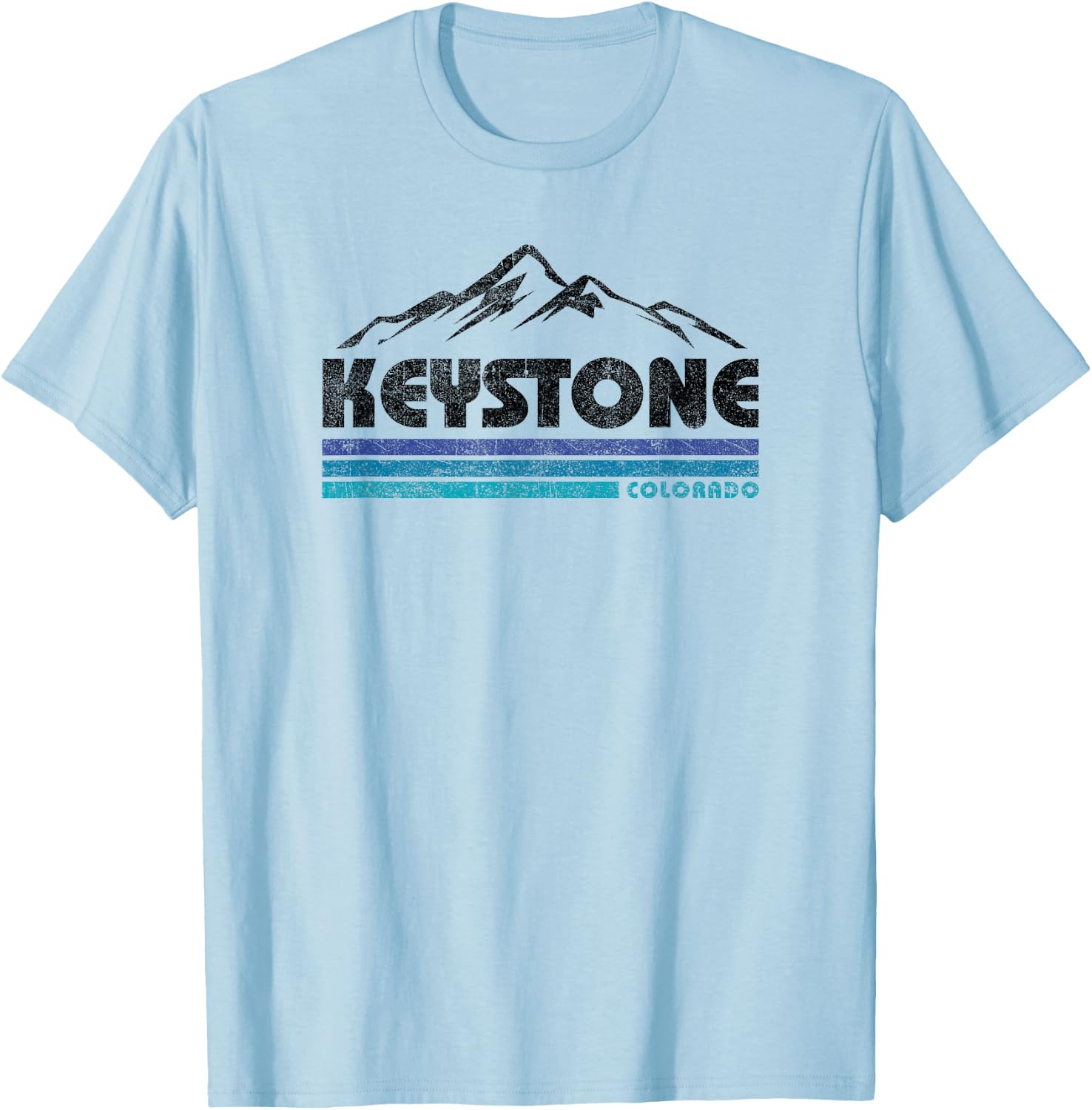 Keystone Colorado Retro Throwback Souvenir T-Shirt - T-Shirt | Light Blue