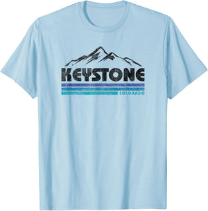 Keystone Colorado Retro Throwback Souvenir T-Shirt - T-Shirt | Light Blue