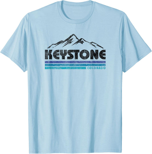 Keystone Colorado Retro Throwback Souvenir T-Shirt - T-Shirt | Light Blue