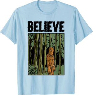 Star Wars Classic Chewbacca Big Foot Vintage Print Poster T-Shirt - T-Shirt | Light Blue