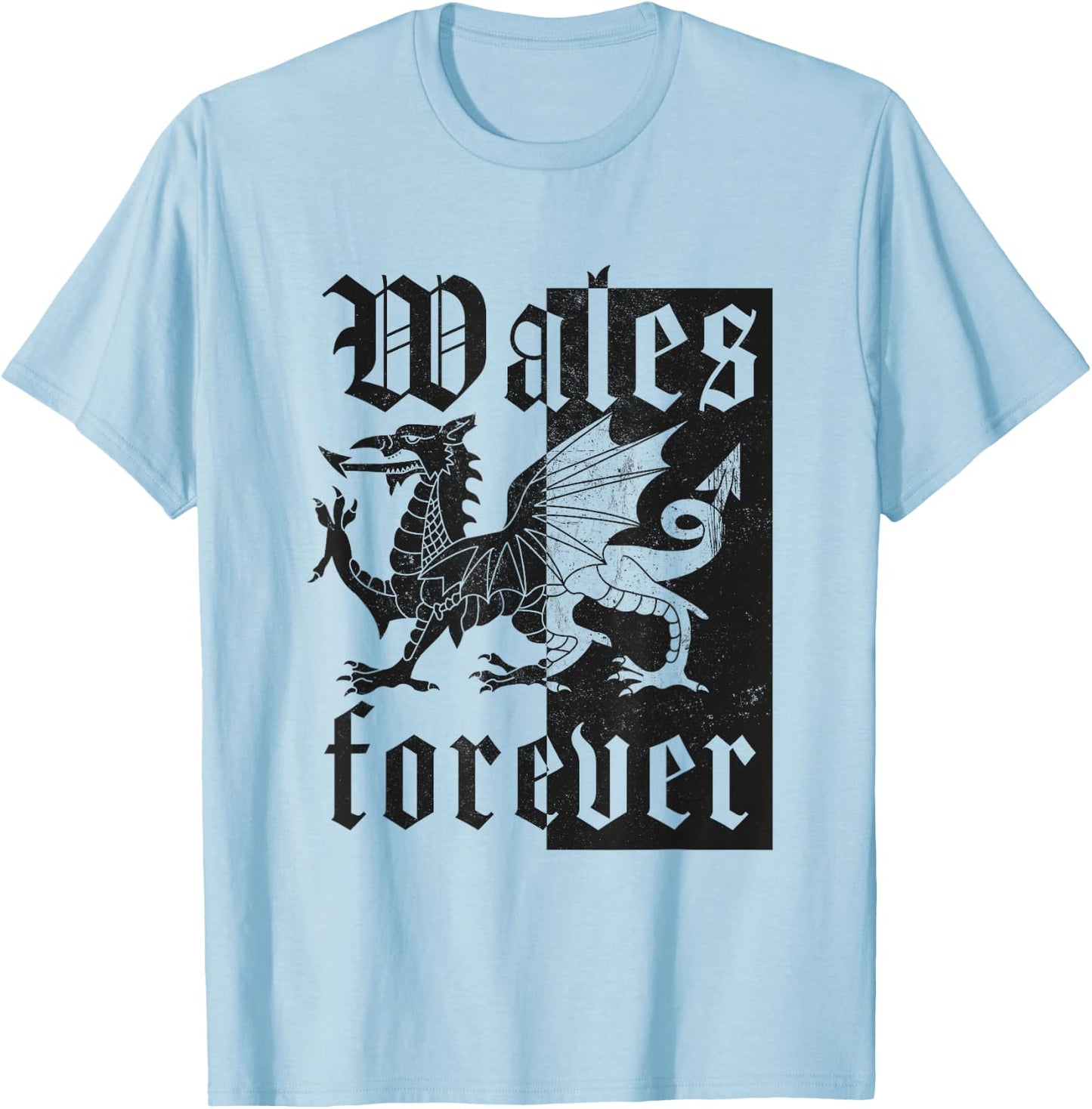 Wales Forever Cymru Am Byth Welsh Dragon Welshman T-Shirt - T-Shirt | Light Blue