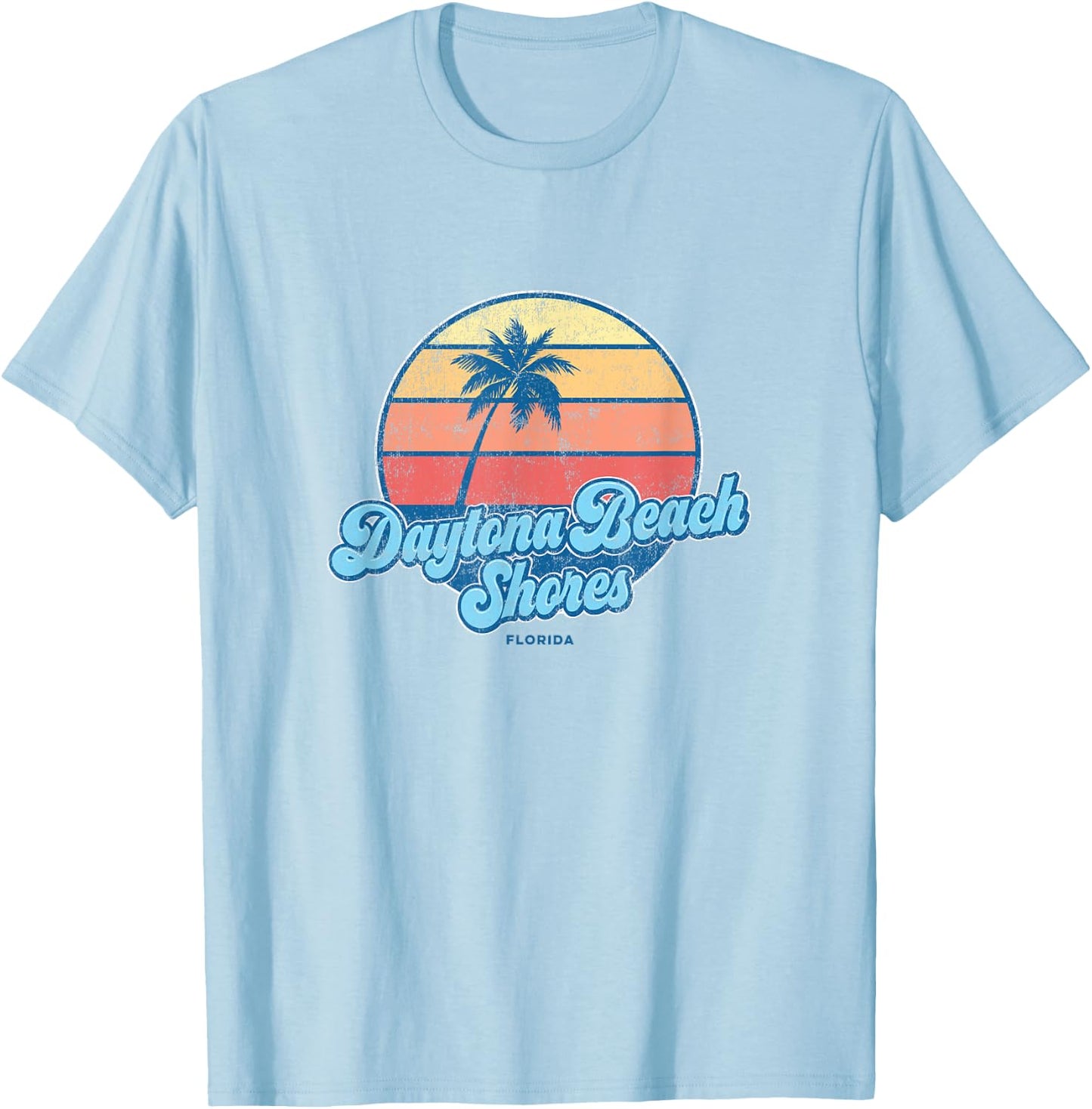 Vintage Daytona Beach Shores Florida FL Classic 70s Retro Su T-Shirt - T-Shirt | Light Blue