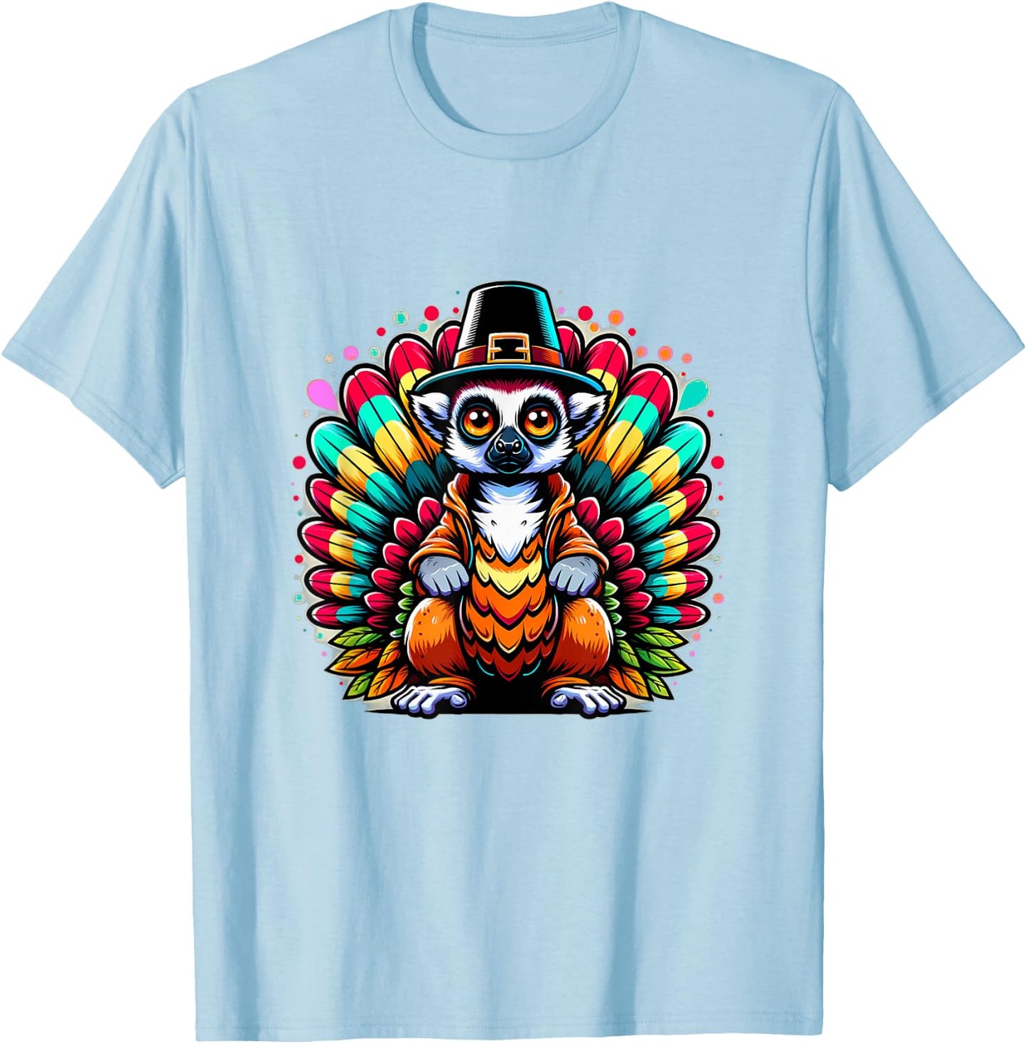 Humor Thanksgiving Turkey Lemur T-Shirt - T-Shirt | Light Blue