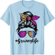 Granny life with Rainbow Leopard Messy Bun Mother's Day T-Shirt - T-Shirt | Light Blue