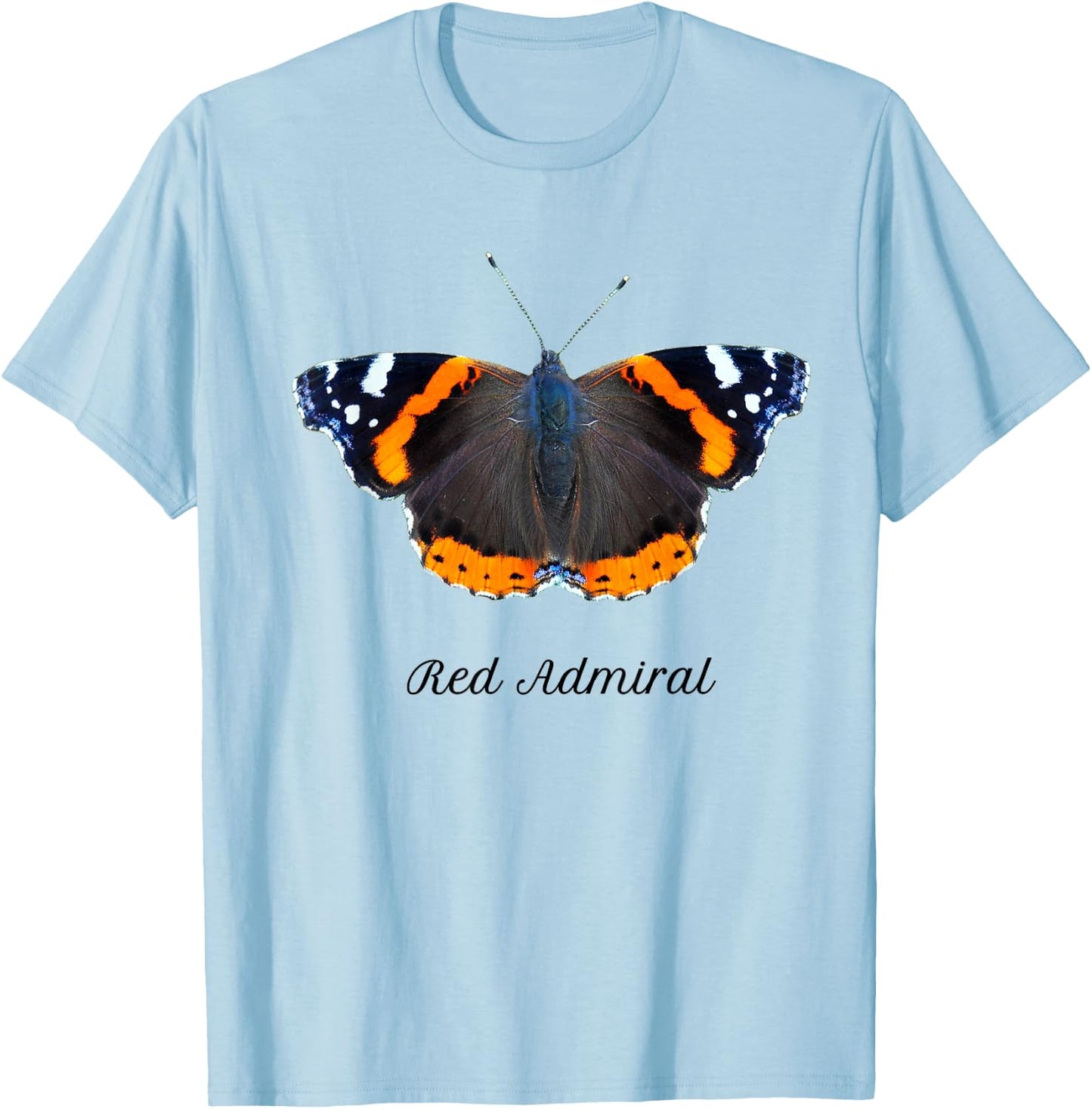 Red Admiral Butterfly T-Shirt - T-Shirt | Light Blue