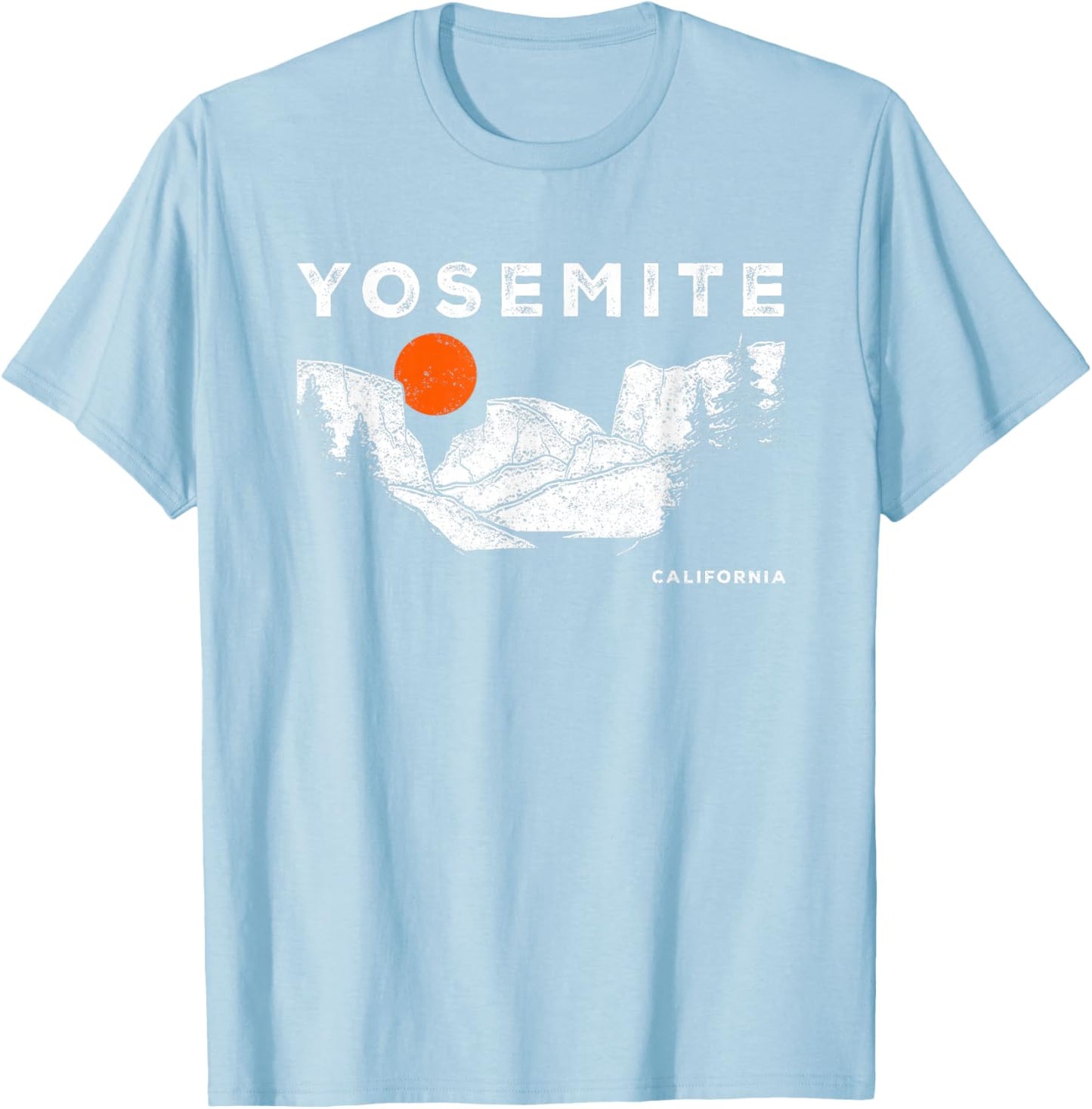 Yosemite California National Park Retro Throwback Souvenir T-Shirt - T-Shirt | Light Blue
