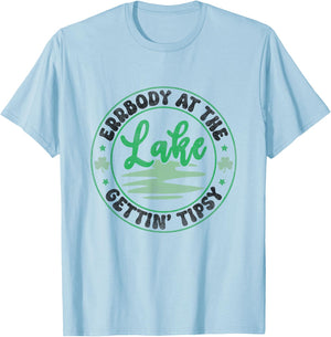 Errbody At The Lake Gettin' Tipsy Lake Life Summer Trendy Women T-Shirt - T-Shirt | Light Blue