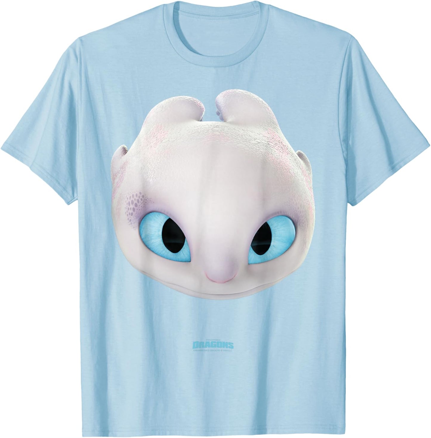 DreamWorks Dragons Light Fury Big Face Costume 3D T-Shirt - T-Shirt | Light Blue