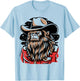 Retro Howdy Bigfoot Sasquatch Cowboy Rodeo Western Country T-Shirt - T-Shirt | Light Blue