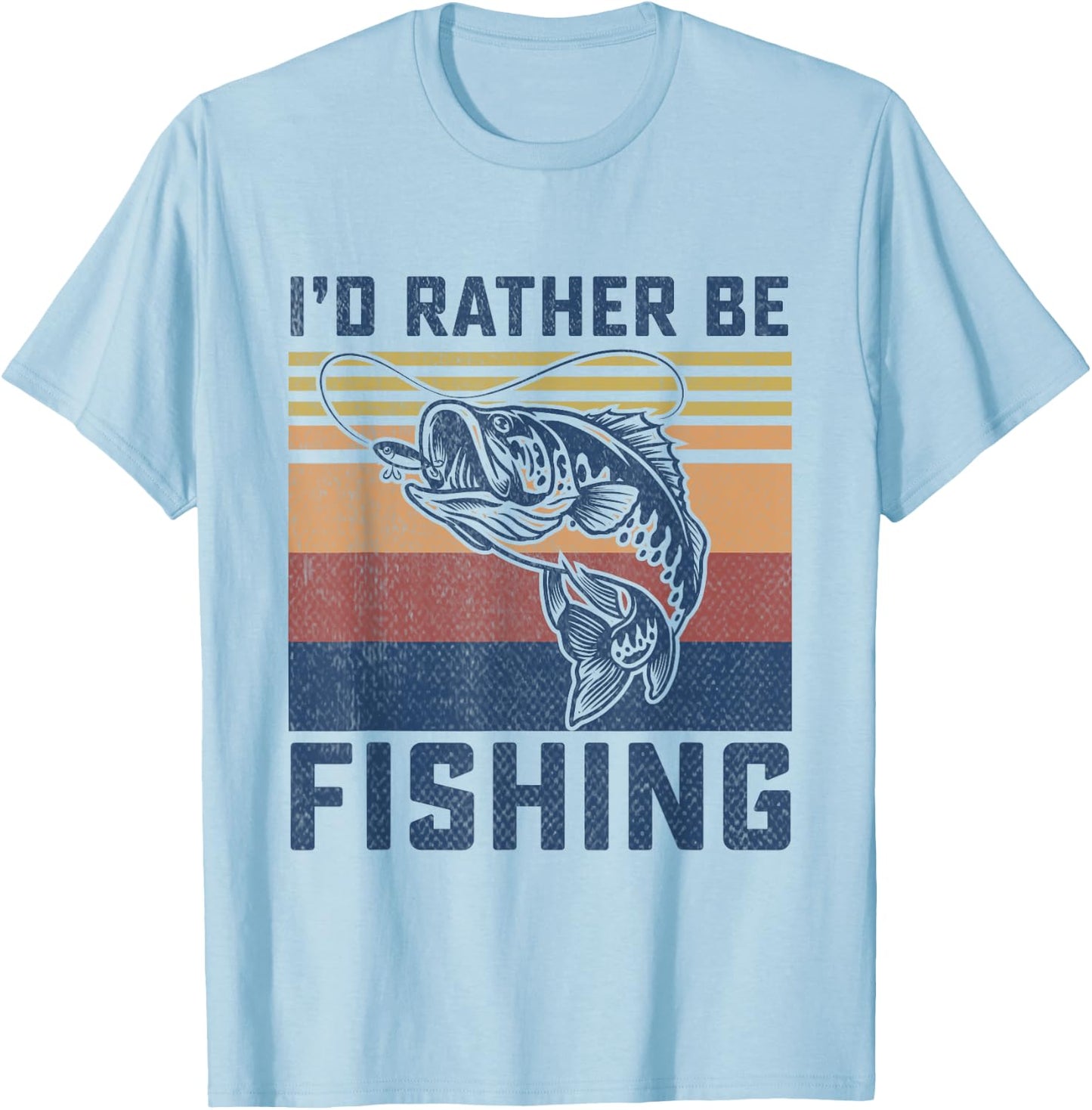 Funny Fishing Bass Fish Fisherman Gifts for Boys Kids Men T-Shirt - T-Shirt | Light Blue