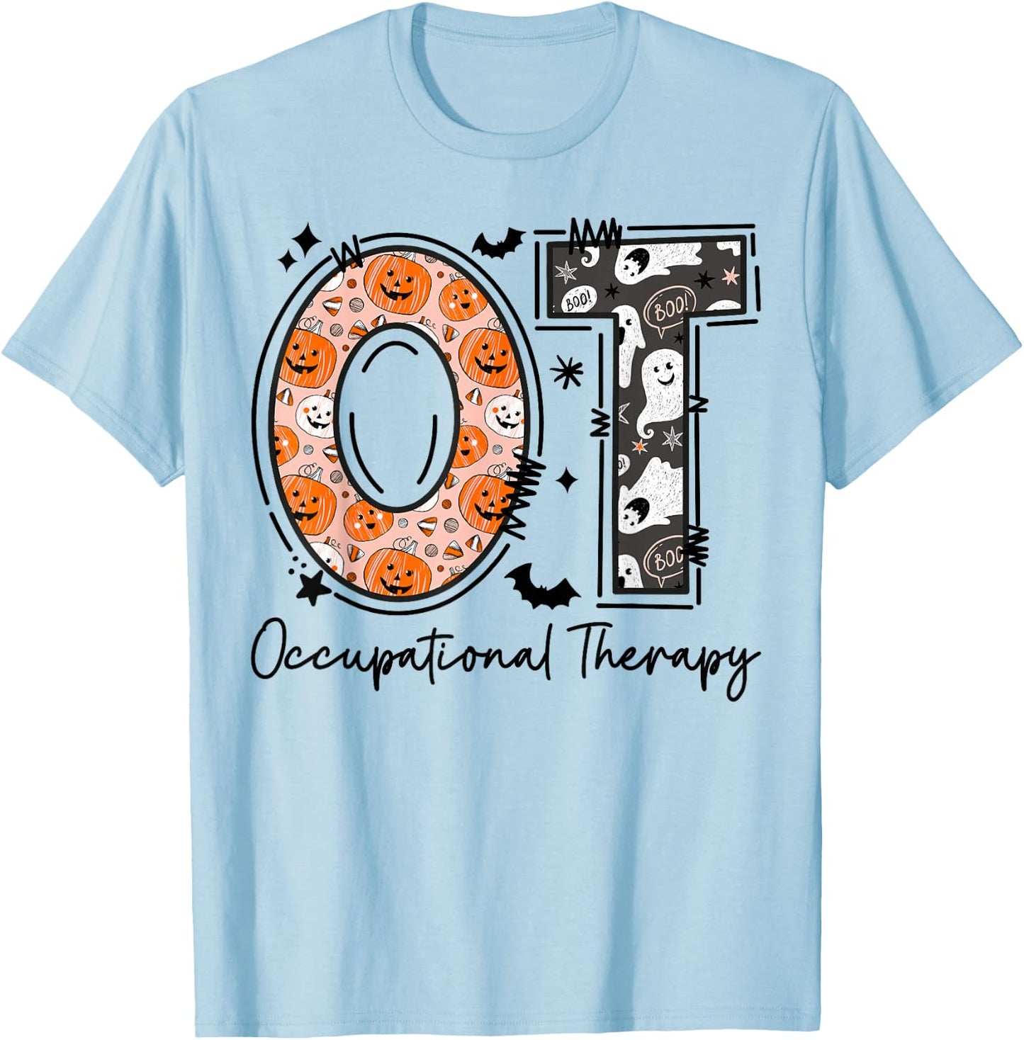 OT Occupational Therapy Therapist Halloween OTA Spooky T-Shirt - T-Shirt | Light Blue