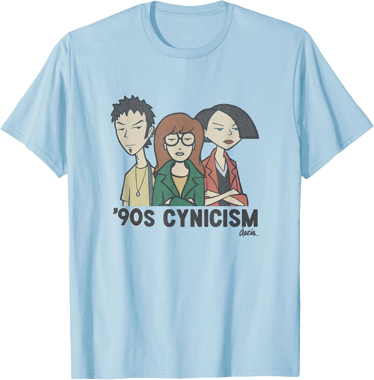Daria 90's Cynicism Group Shot Vintage Poster T-Shirt - T-Shirt | Light Blue
