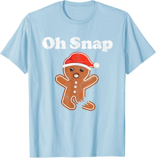 Funny Gingerbread Man Oh Snap Christmas Cookie Costume T-Shirt - T-Shirt | Light Blue