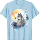 Wolf Head Watercolor T-Shirt - T-Shirt | Light Blue