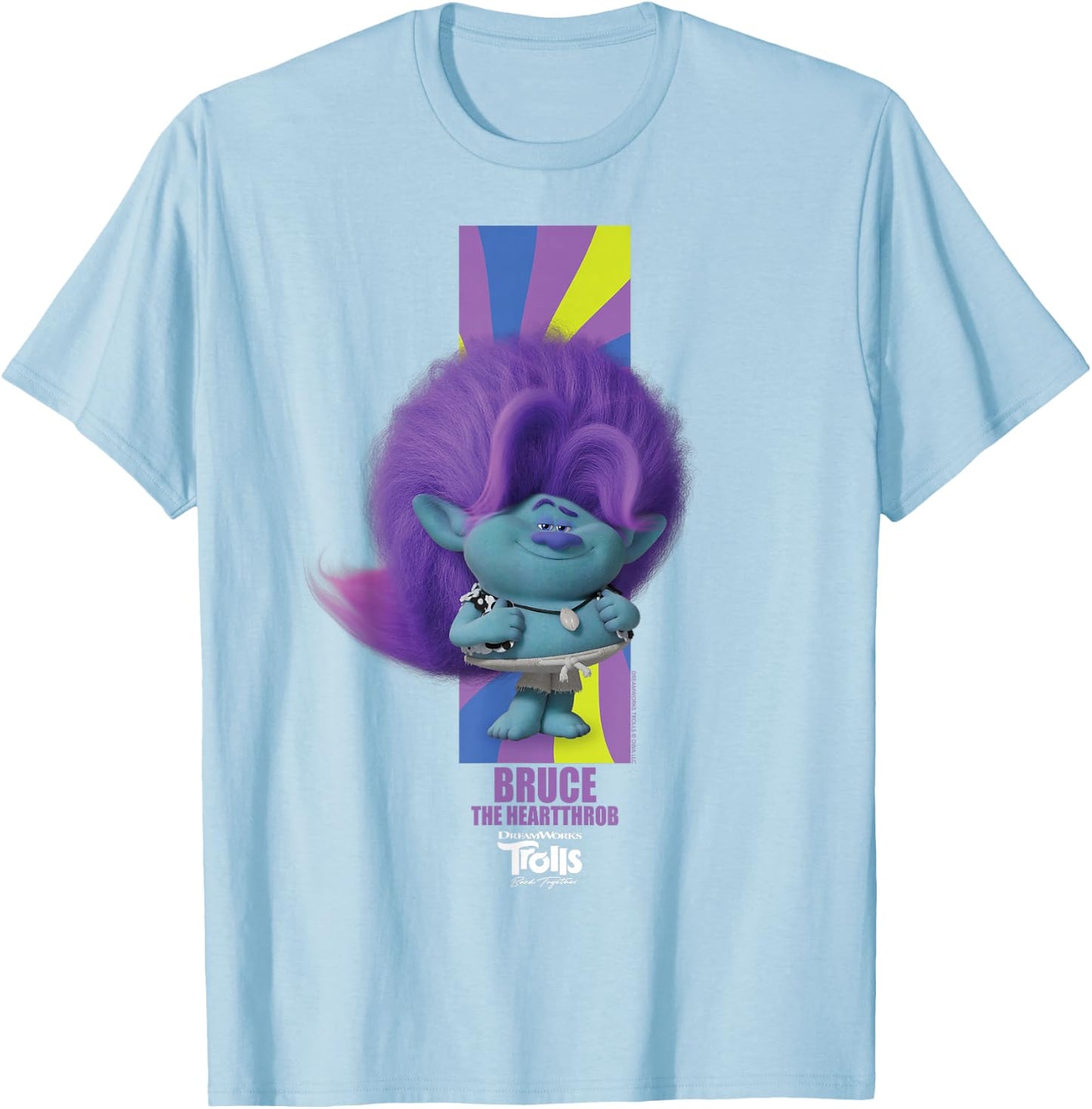 DreamWorks Trolls Band Together BroZone Spruce Bruce T-Shirt - T-Shirt | Light Blue
