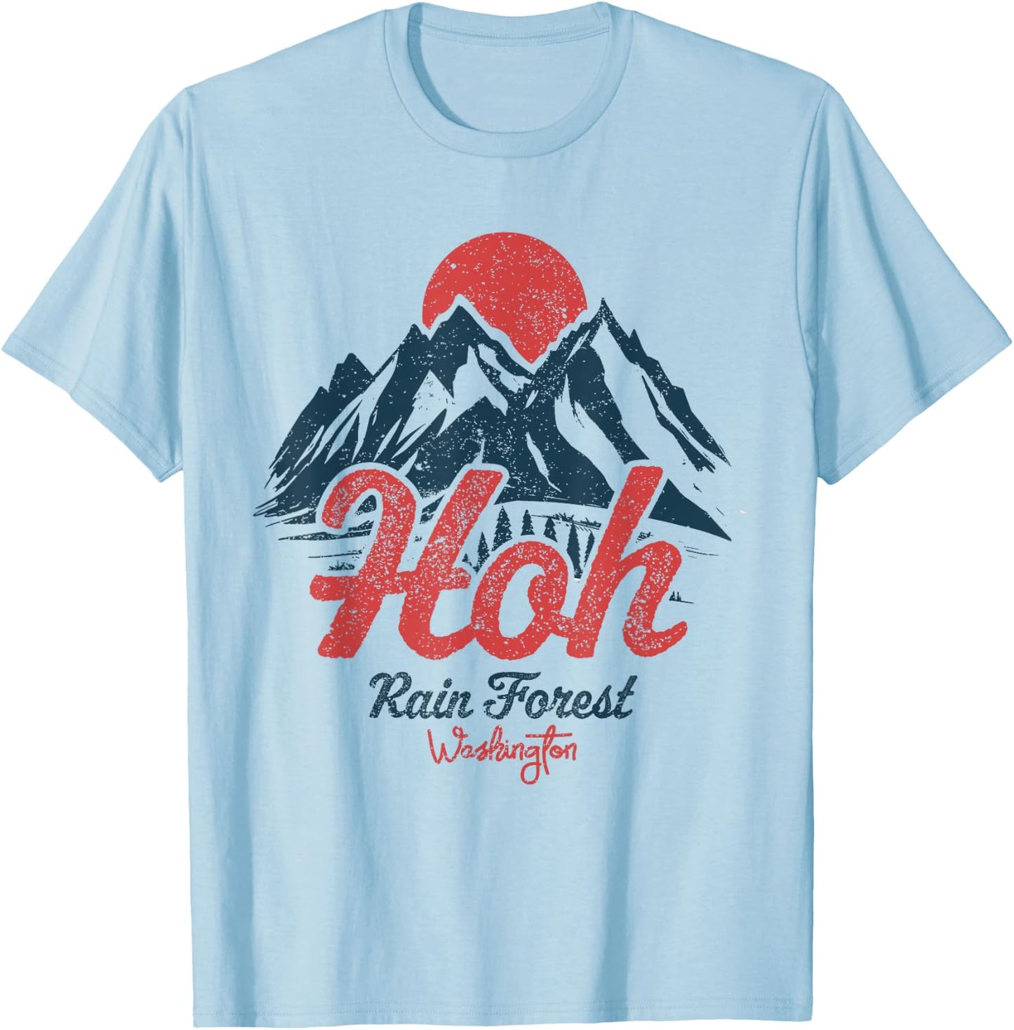 Hoh Rain Forest Olympic National Park Washington T-Shirt - T-Shirt | Light Blue