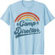 Summer Camp Director Staff Groovy Rainbow Camp Counselor T-Shirt - T-Shirt | Light Blue