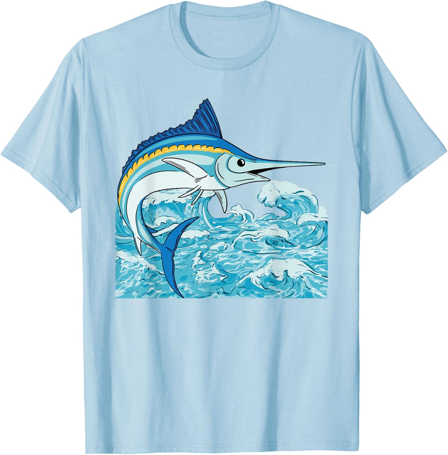 Swordfish Marlin Fish Saltwater Fishing Sea Animal Fisherman T-Shirt - T-Shirt | Light Blue