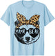 Mama Bear Face Sunglasses Leopard Print Mother's Day T-Shirt - T-Shirt | Light Blue