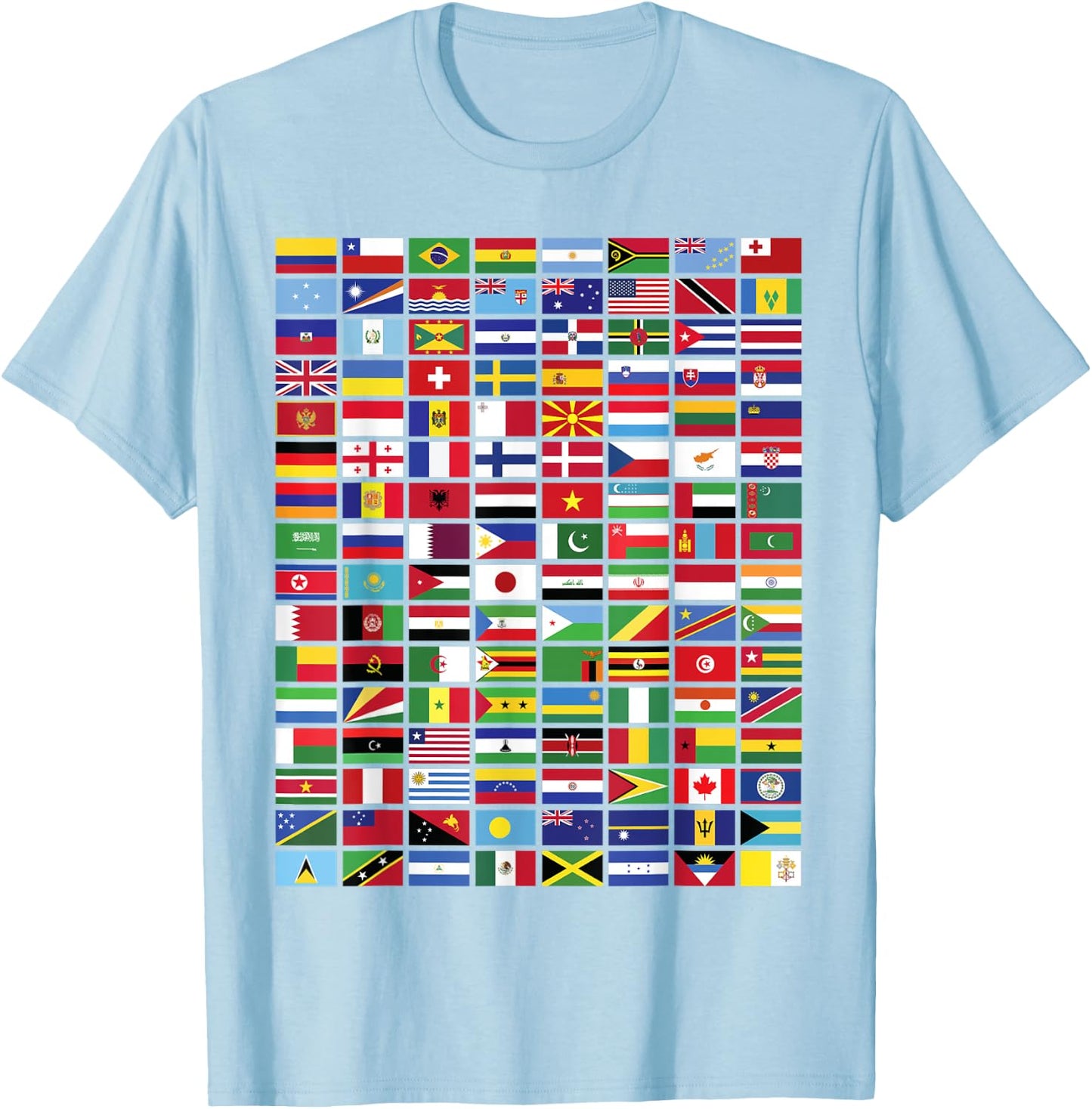 Flags - Over 100 Countries World Geography Vexillology Alt T-Shirt - T-Shirt | Light Blue
