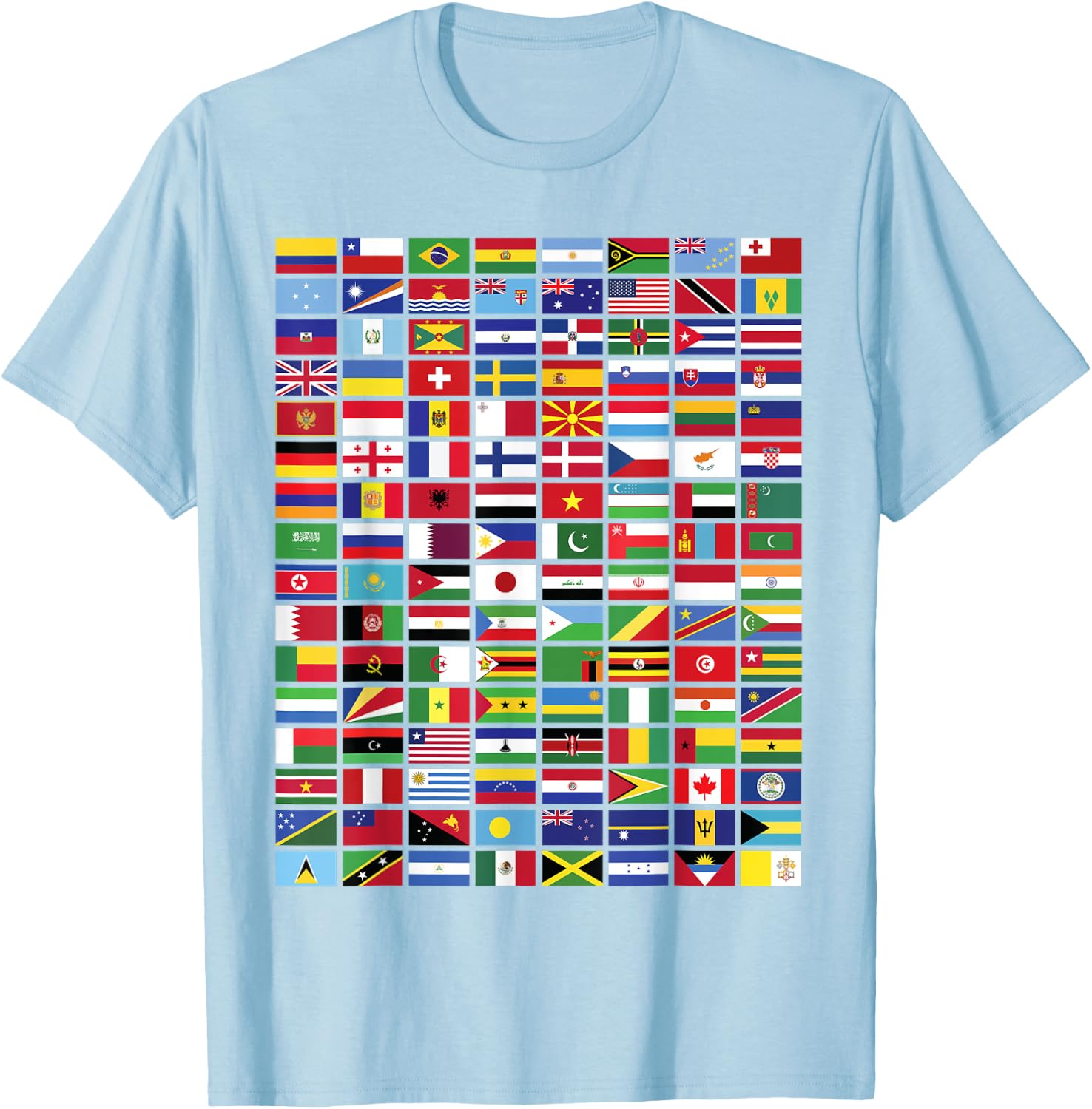 Flags - Over 100 Countries World Geography Vexillology Alt T-Shirt - T-Shirt | Light Blue
