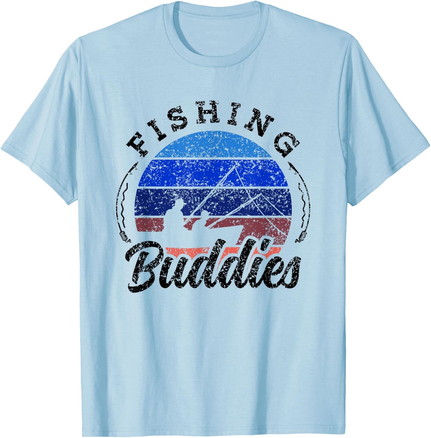 Fishing Buddies Buddy Fisher Fisherman T-Shirt - T-Shirt | Light Blue