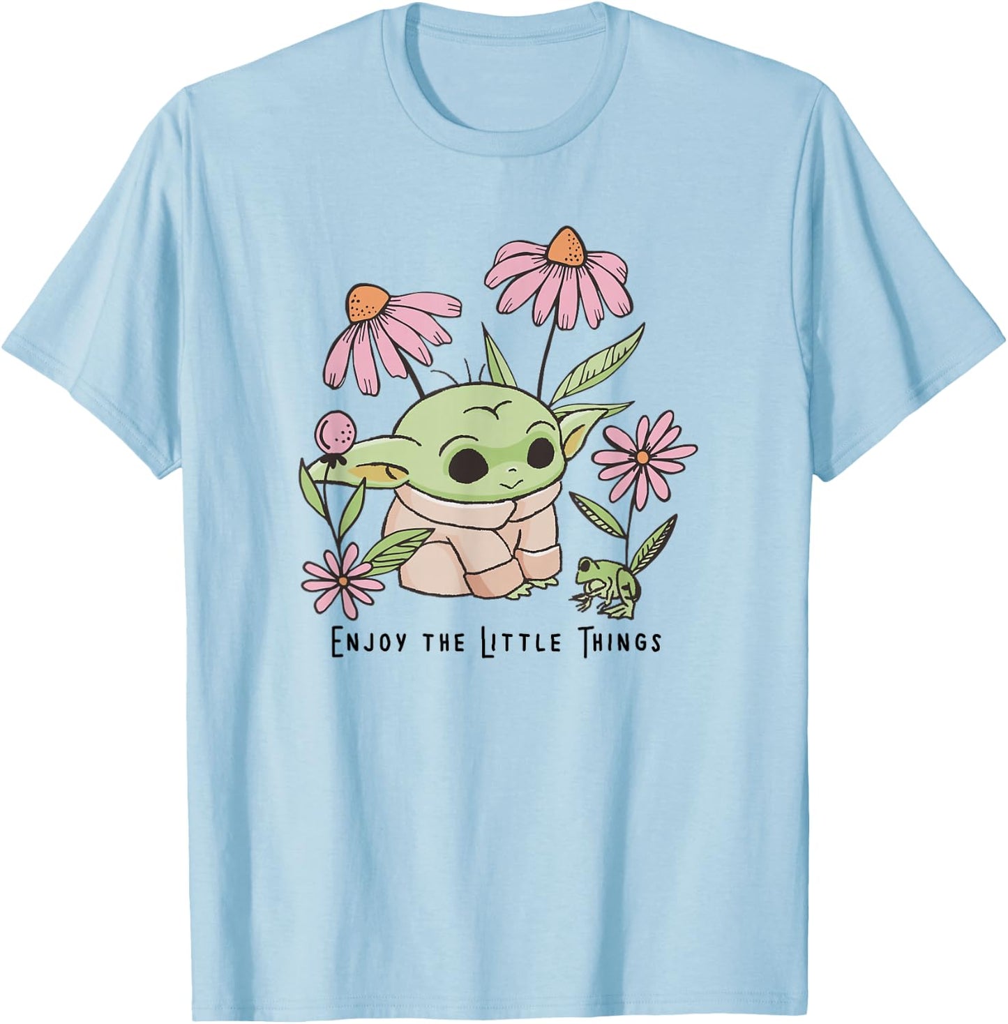 Star Wars: The Mandalorian Grogu Enjoy The Little Things T-Shirt - T-Shirt | Light Blue