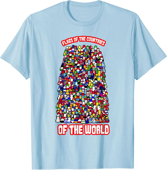 Flags Of The Countries Of The World International Humans T-Shirt - T-Shirt | Light Blue