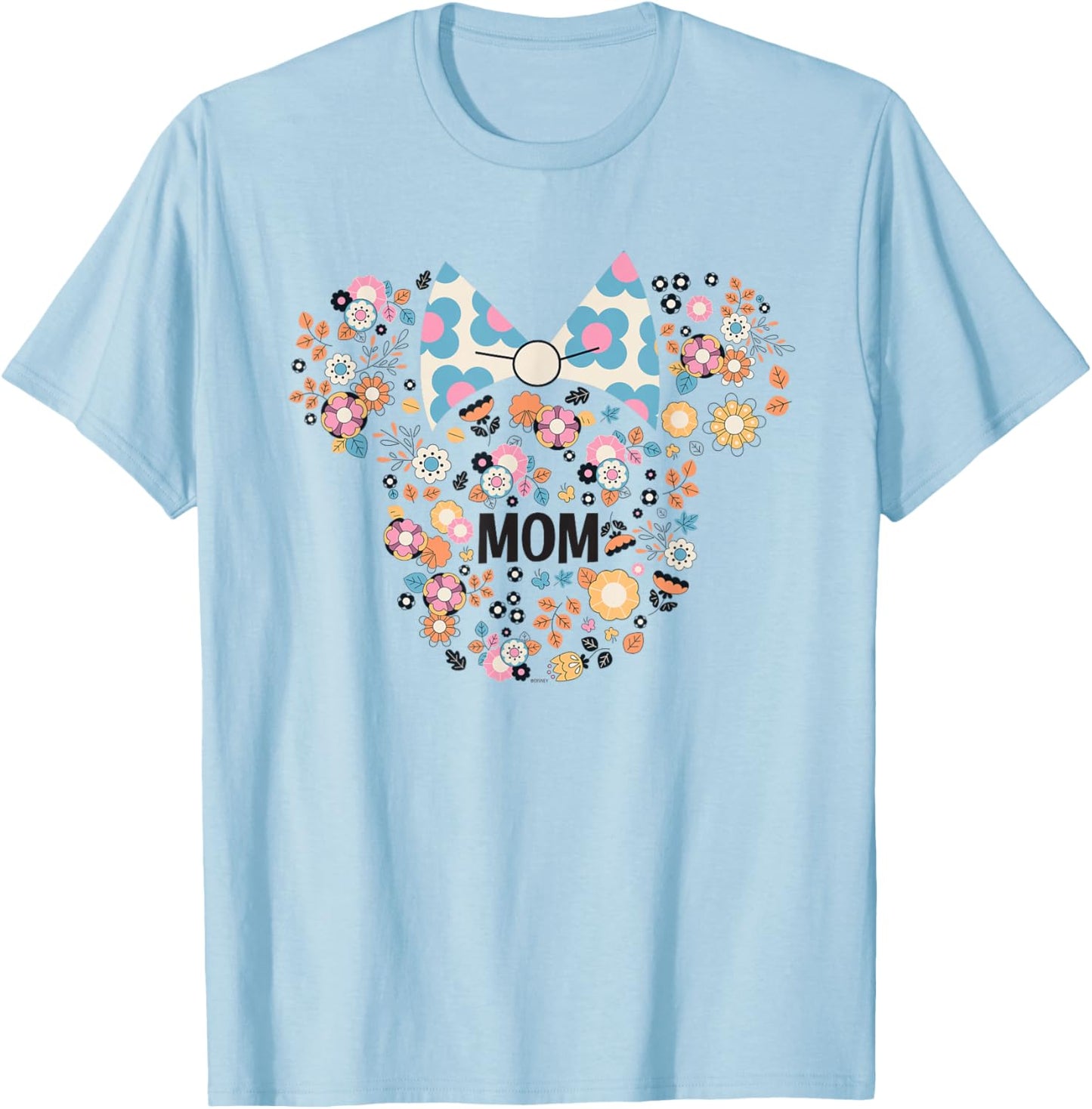 Disney Minnie Mouse Disney Mom Icon Flowers Mother’s Day Small T-Shirt - T-Shirt | Light Blue