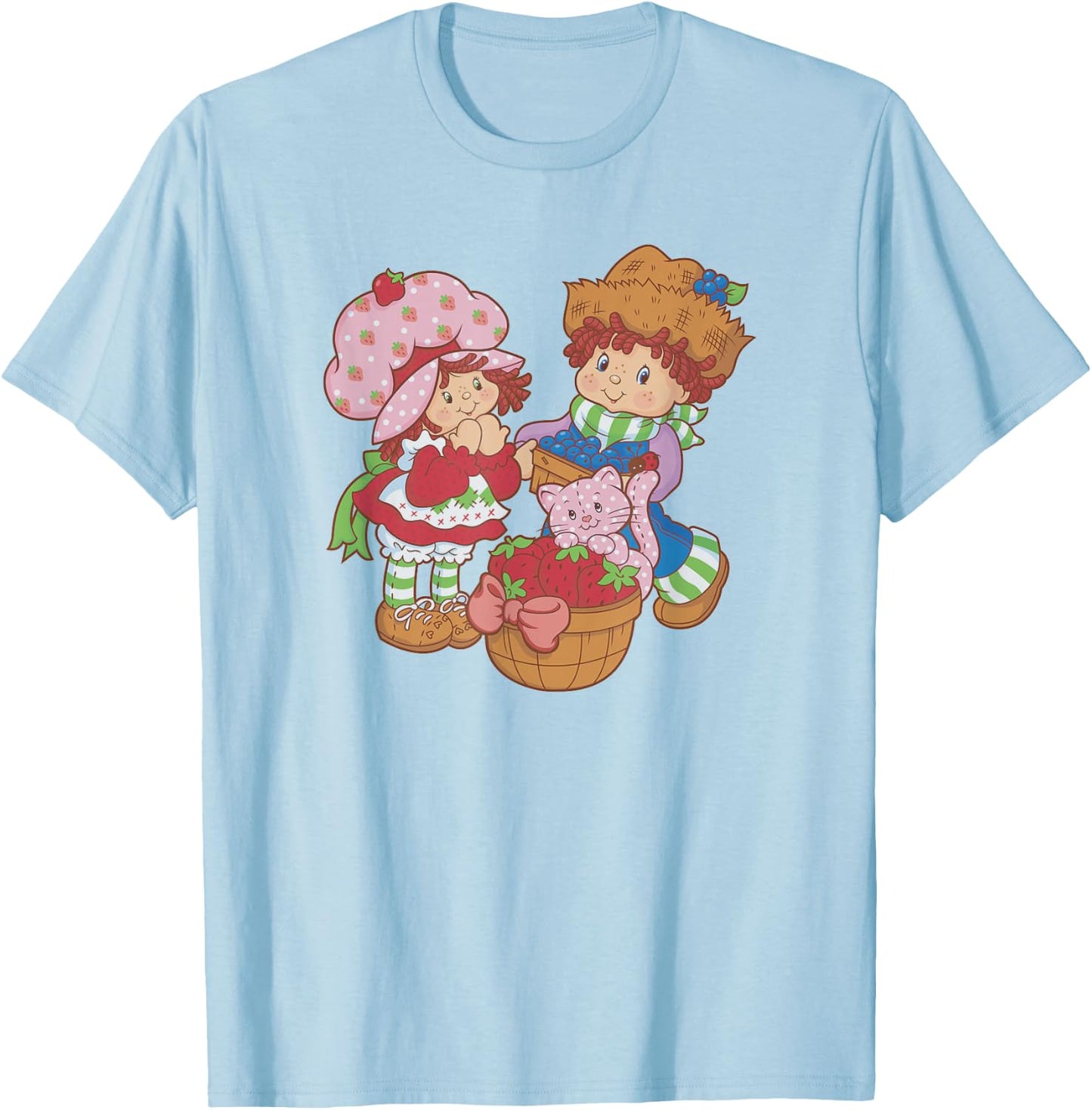 Strawberry Shortcake Huckleberry Berry Basket T-Shirt - T-Shirt | Light Blue