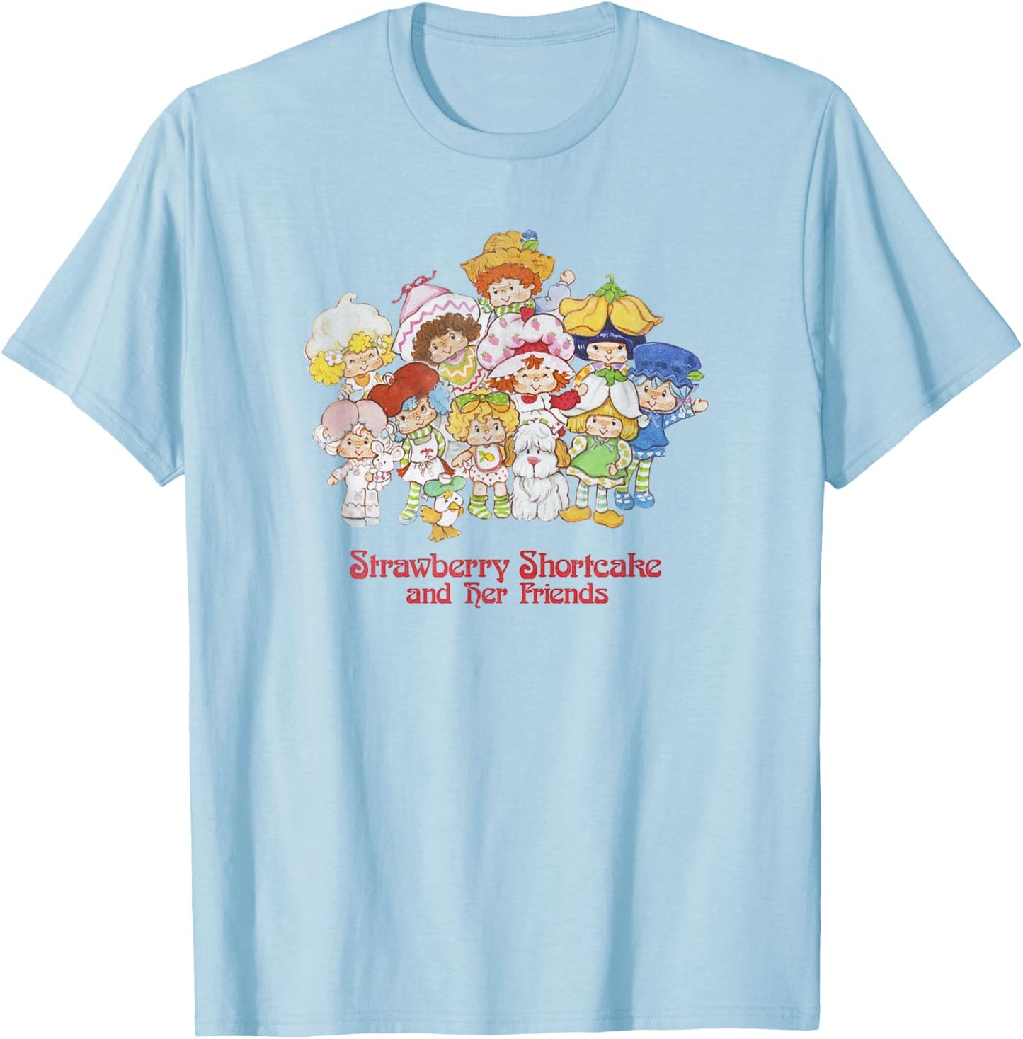Strawberry Shortcake and Her Friends Poster T-Shirt - T-Shirt | Light Blue