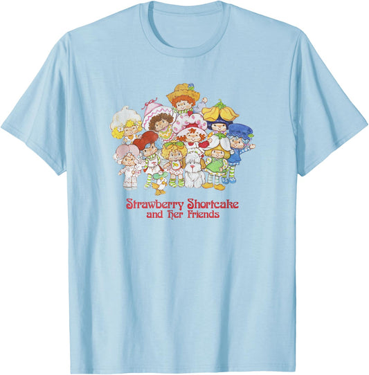 Strawberry Shortcake and Her Friends Poster T-Shirt - T-Shirt | Light Blue