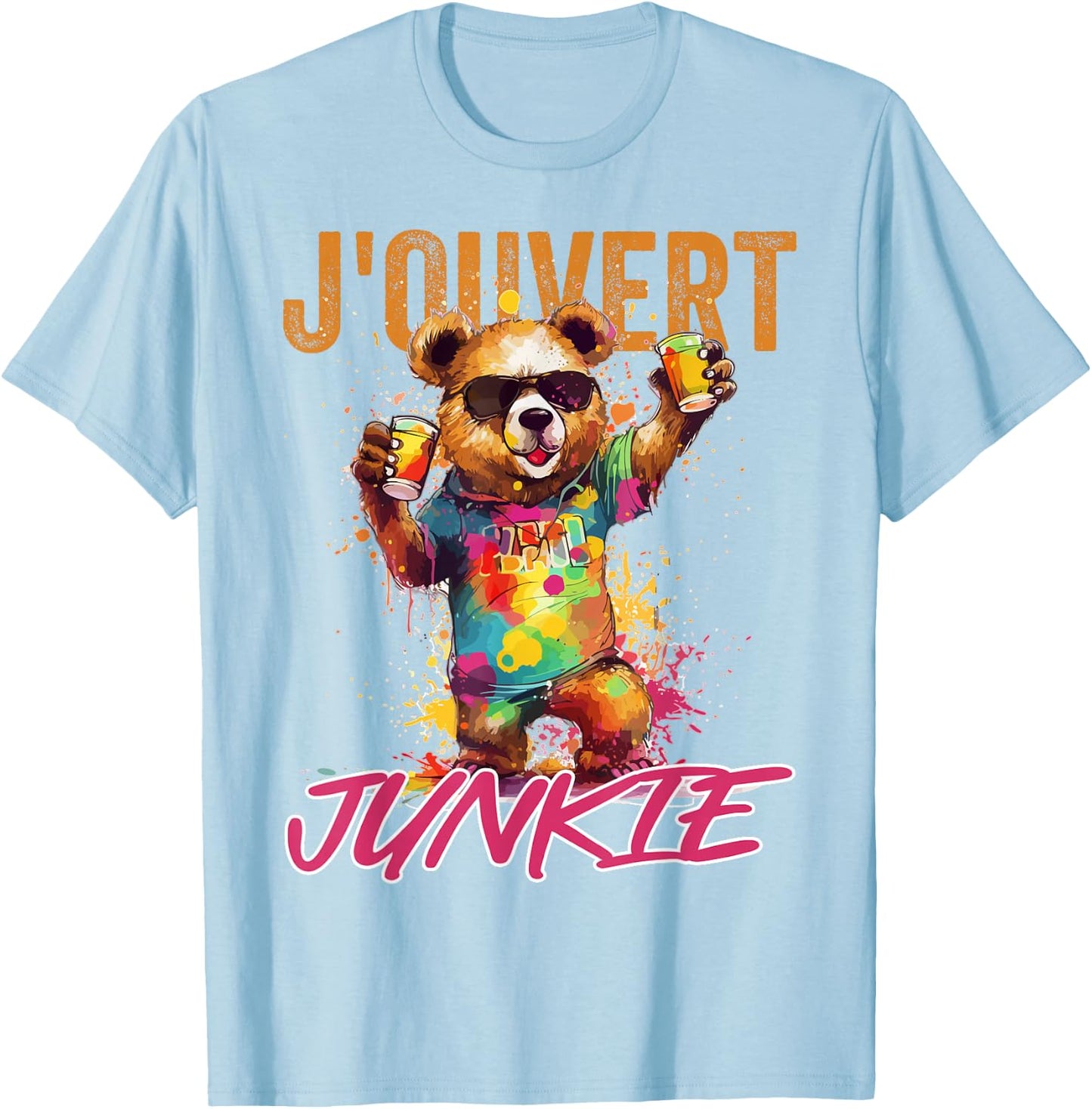 J'Ouvert Junkie, Soca Fans, Caribbean Carnival Party, Men T-Shirt - T-Shirt | Light Blue